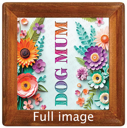 Dog mum floral quilling tumbler