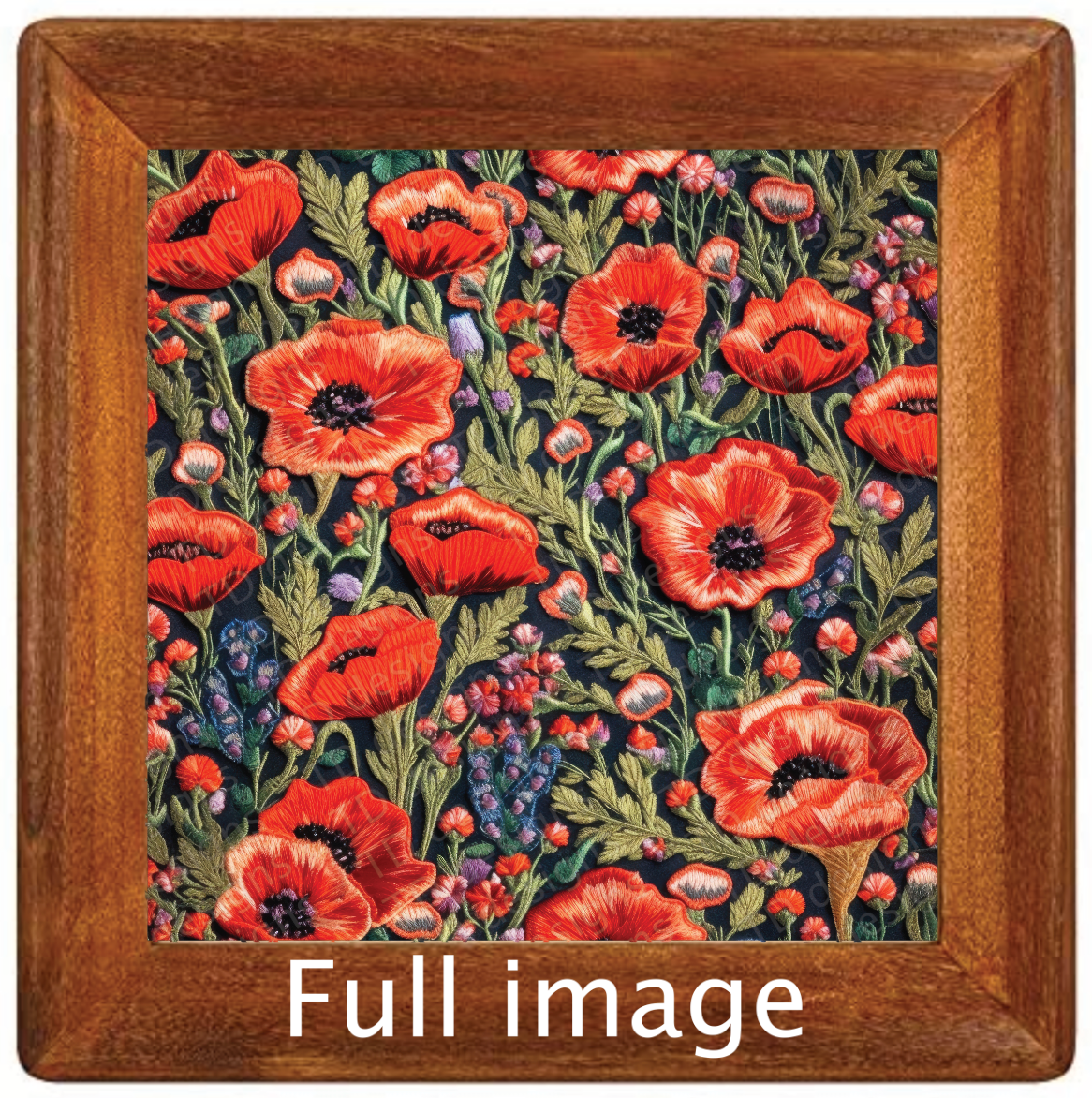 Poppy embroidery texture ANZAC tumbler