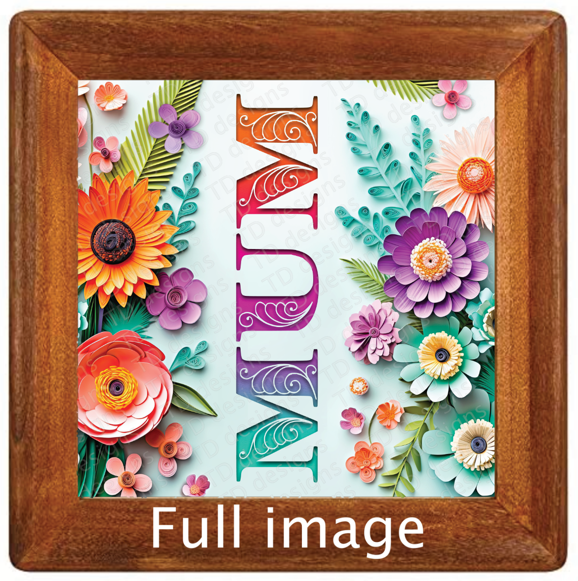 Mum floral quilling tumbler