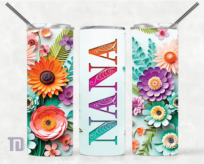 Nana floral quilling tumbler