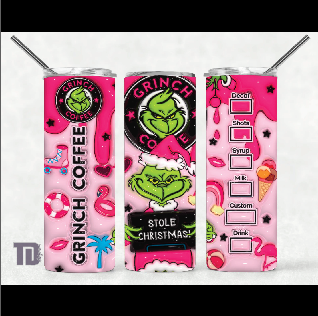 Pink grinch coffee christmas Tumbler