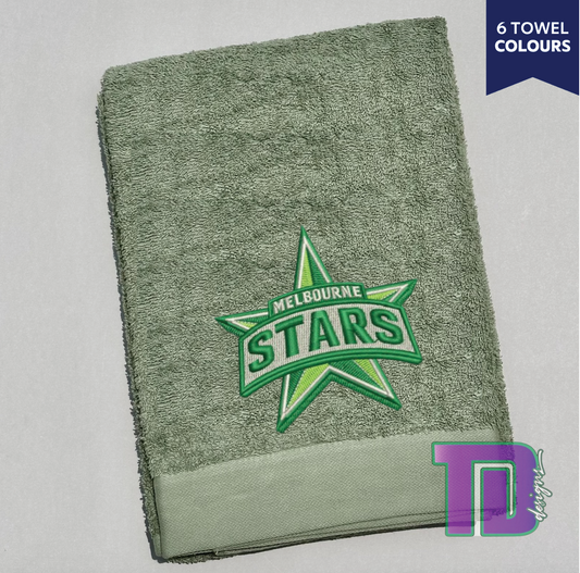 Melbourne Stars Cricket Embroidered Bath Sheet Towel