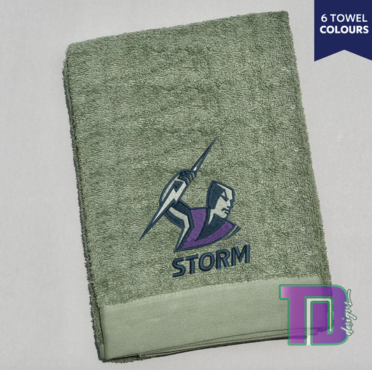 Melbourne Storm NRL Embroidered Bath Sheet Towel