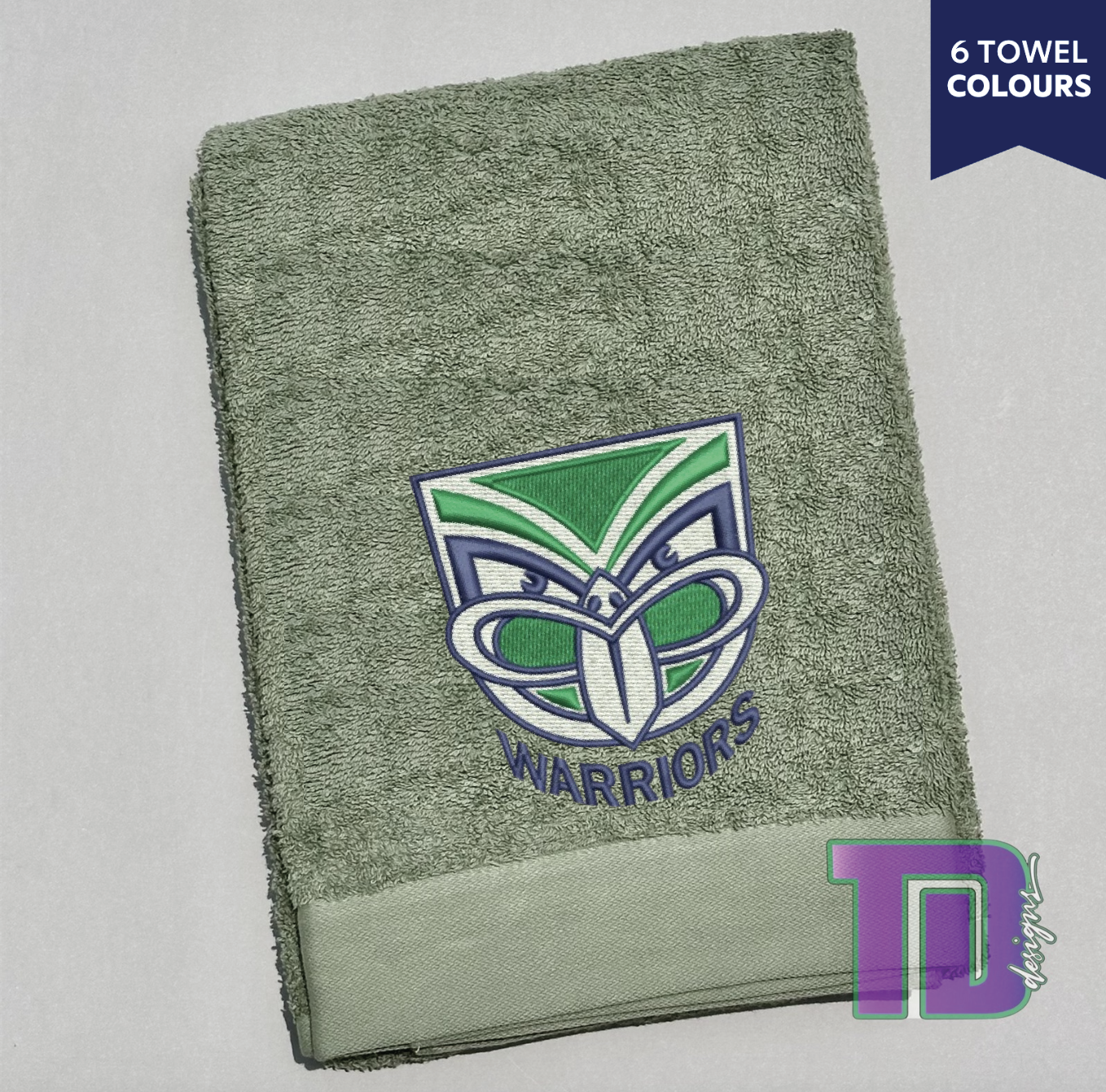 New Zealand Warriors NRL Embroidered Bath Sheet Towel