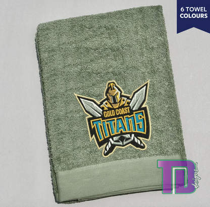 Gold Coast Titans NRL Embroidered Bath Sheet Towel