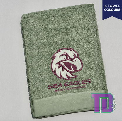 Manly Sea Eagles NRL Embroidered Bath Sheet Towel