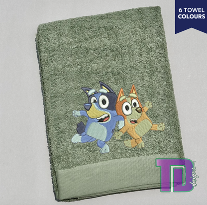 Bluey and Bingo Embroidered Bath Sheet Towel