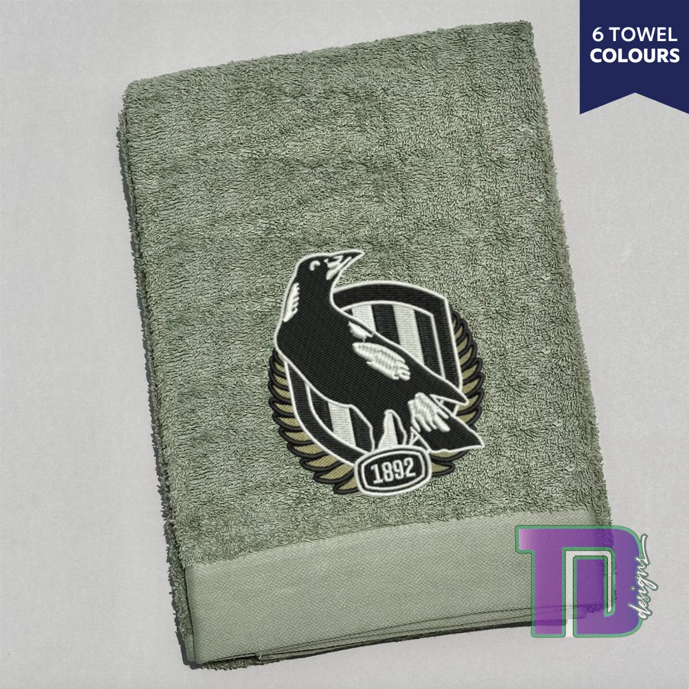 Collingwood AFL State of Origin Embroidered Bath Sheet Towel