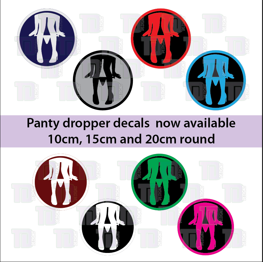 Circle panty dropper decal sticker