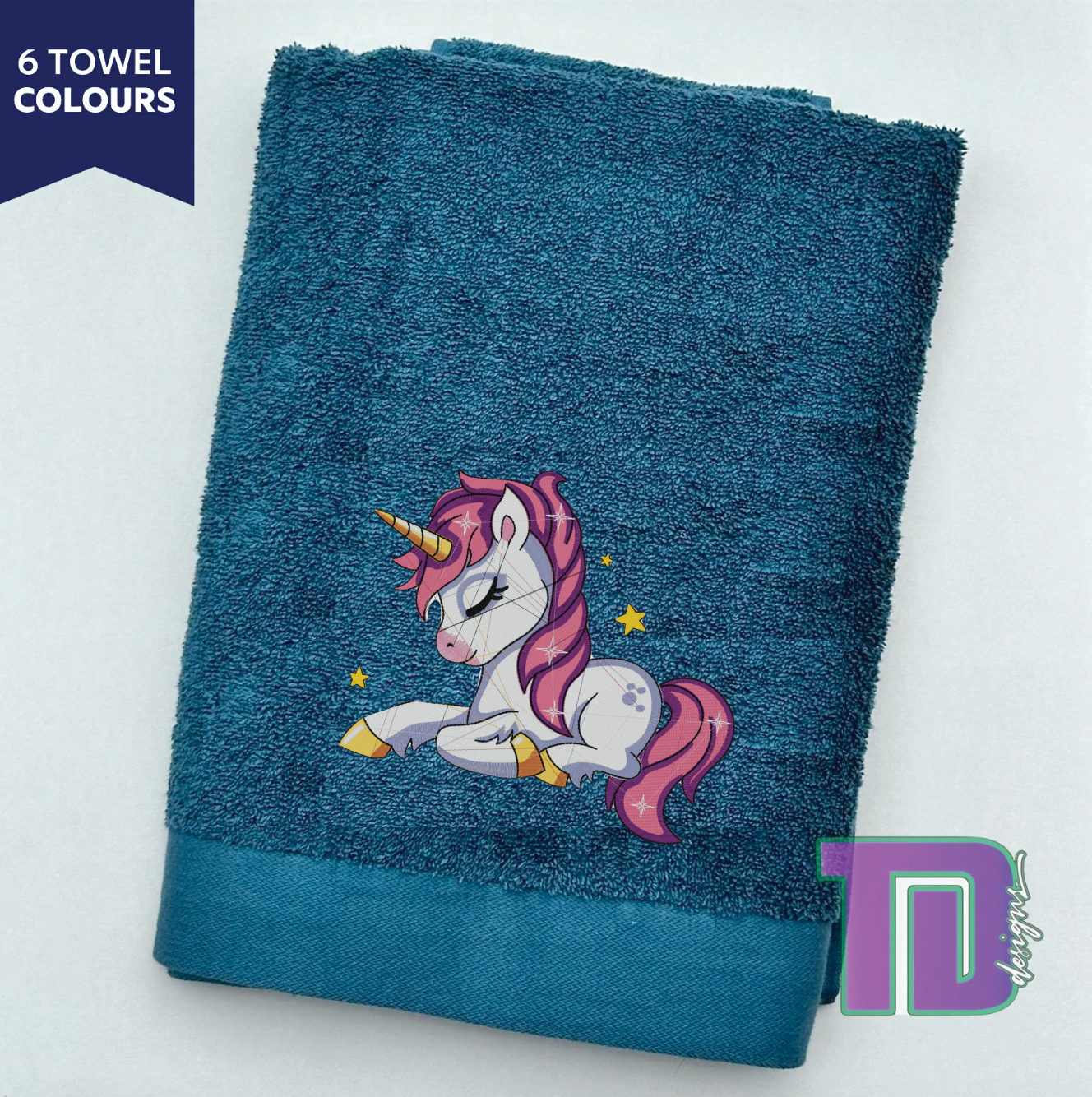 Unicorn Embroidered Bath Sheet Towel