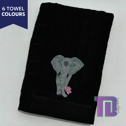 Elephant flower Embroidered Bath Sheet Towel