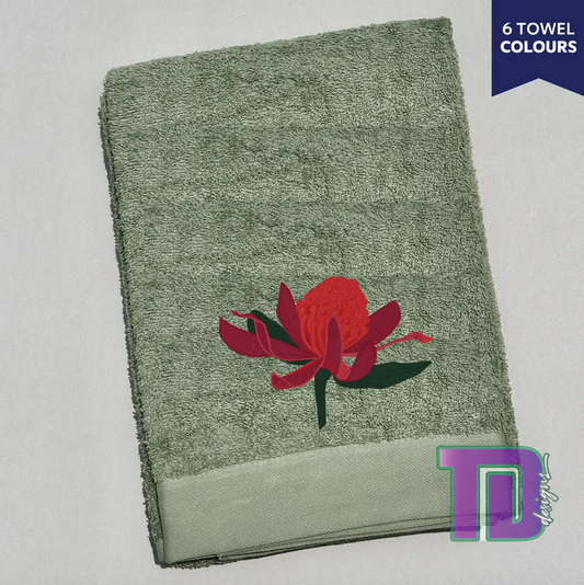 waratah flower Embroidered Bath Sheet Towel