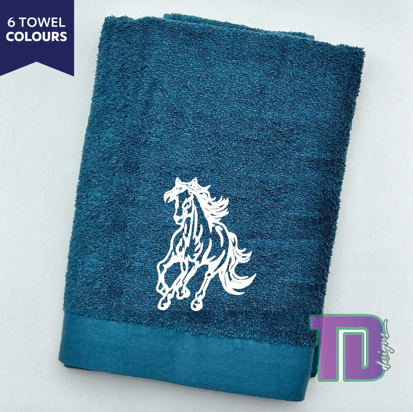 horse running trotting Embroidered Bath Sheet Towel