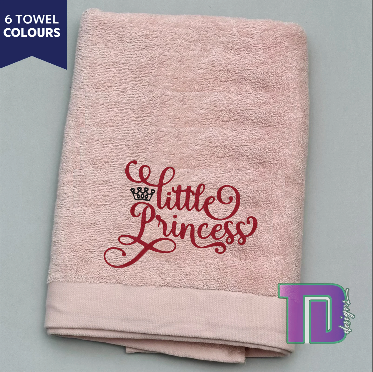 Little Princess crown Embroidered Bath Sheet Towel