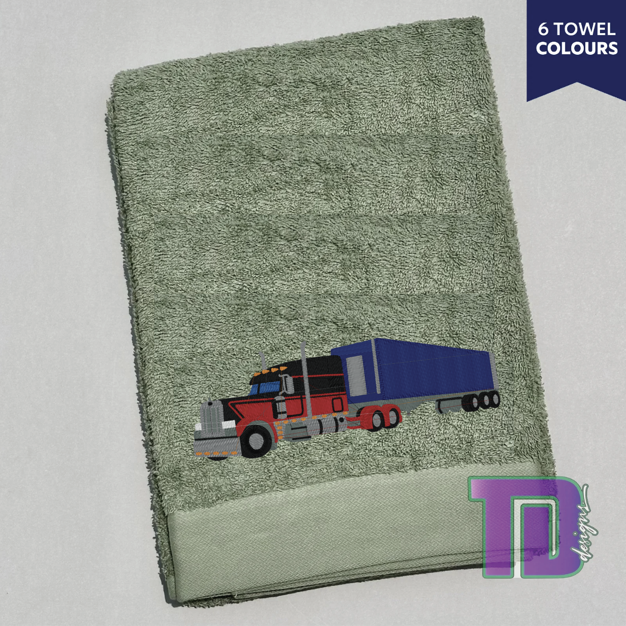 Peterbilt Refrigerated Reefer trailer Embroidered Bath Sheet Towel