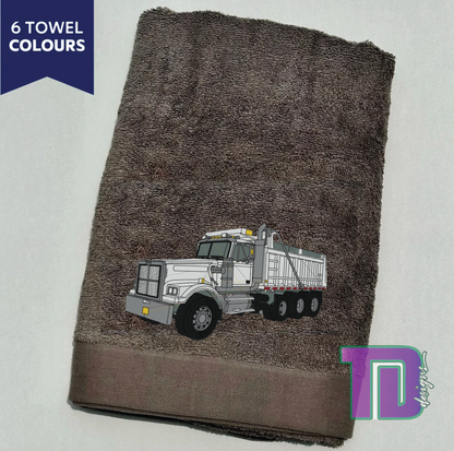 Western Star Tri Drive Tipper truck Embroidered Bath Sheet Towel