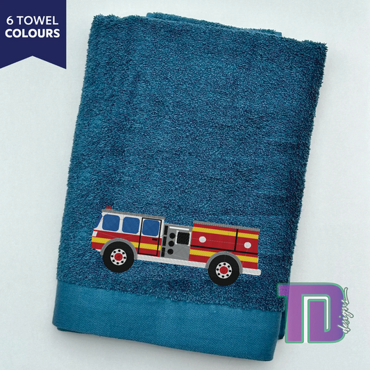 Fire truck Embroidered Bath Sheet Towel