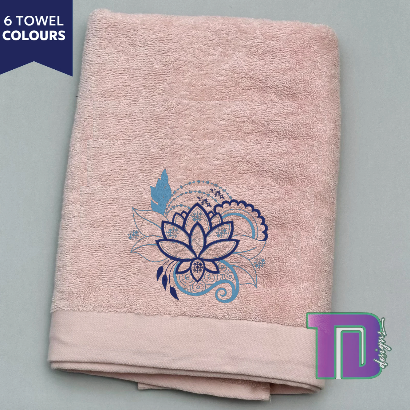 Flower pattern Embroidered Bath Sheet Towel