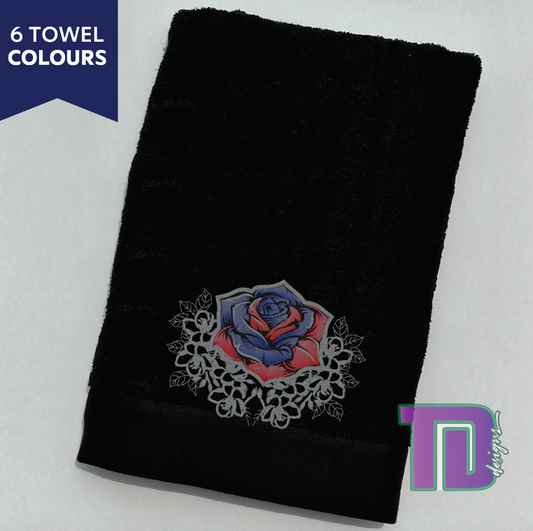 Rose flower Embroidered Bath Sheet Towel