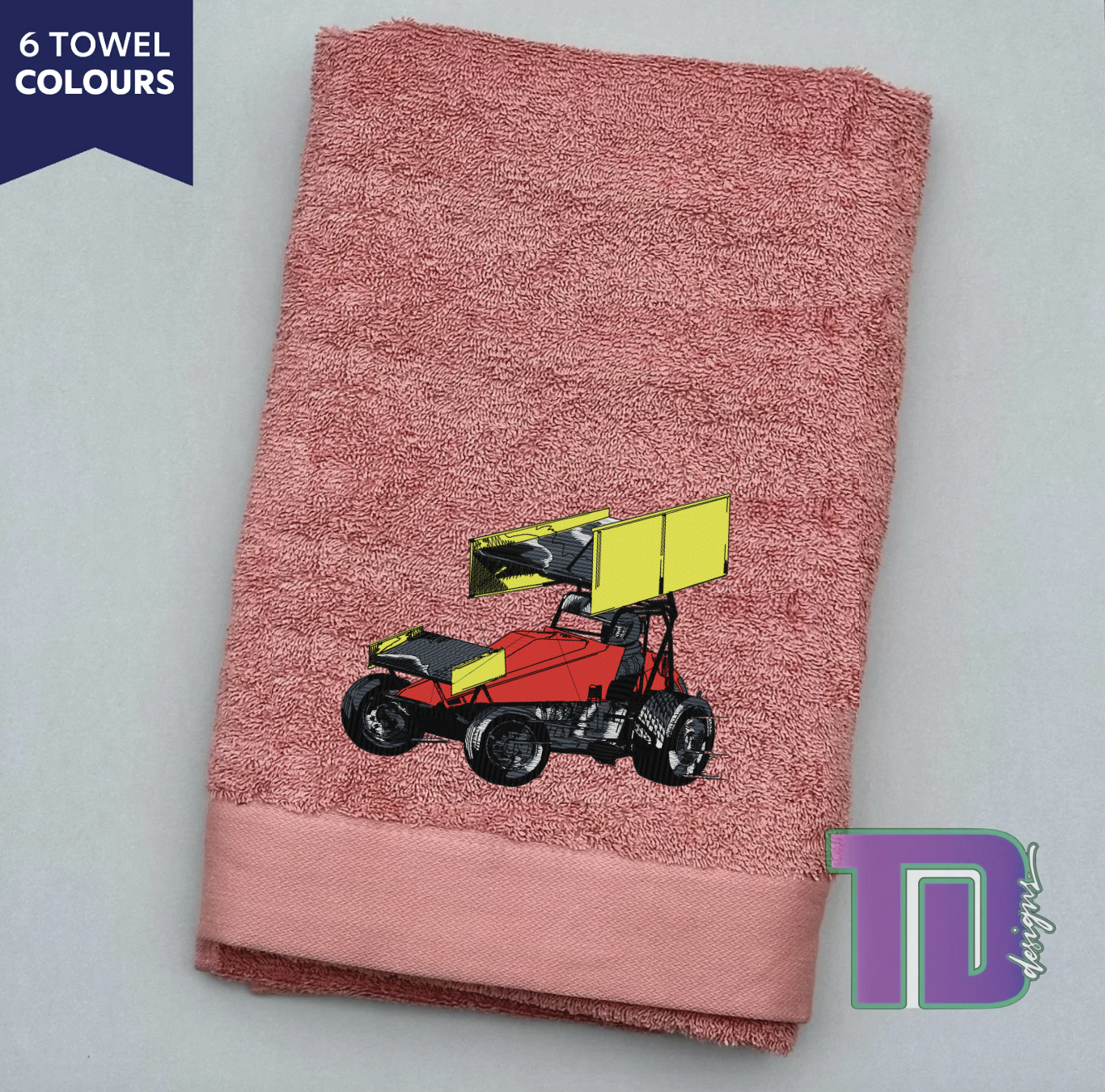 Formula 500 sprint car Embroidered Bath Sheet Towel