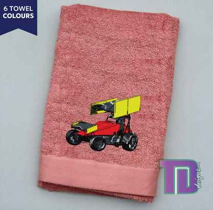 Formula 500 sprint car Embroidered Bath Sheet Towel