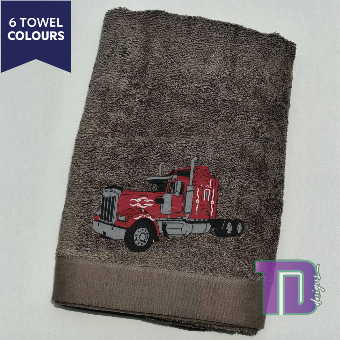 Kenworth W model truck Embroidered Bath Sheet Towel