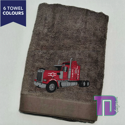 Kenworth W model truck Embroidered Bath Sheet Towel