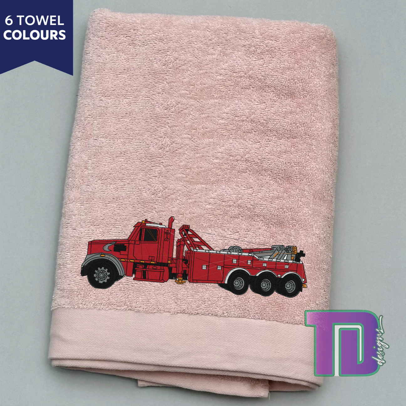 Heavy wreaker recovery tow truck Embroidered Bath Sheet Towel