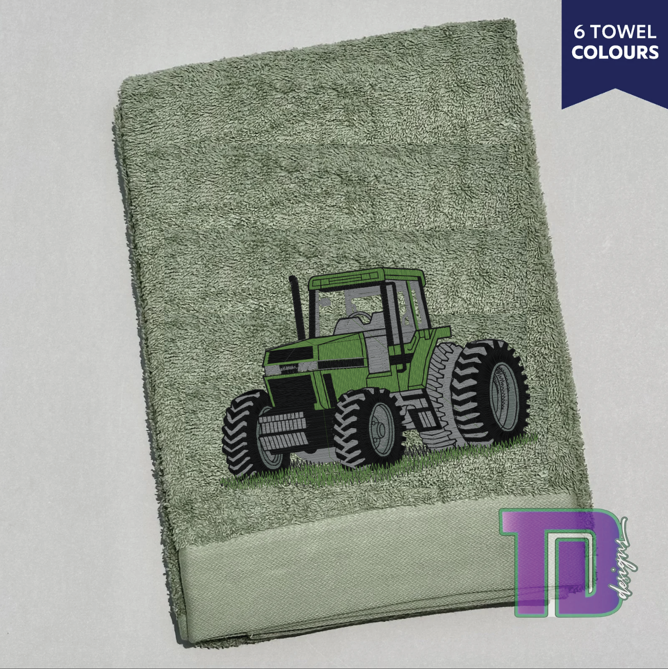 Tractor Case Embroidered Bath Sheet Towel