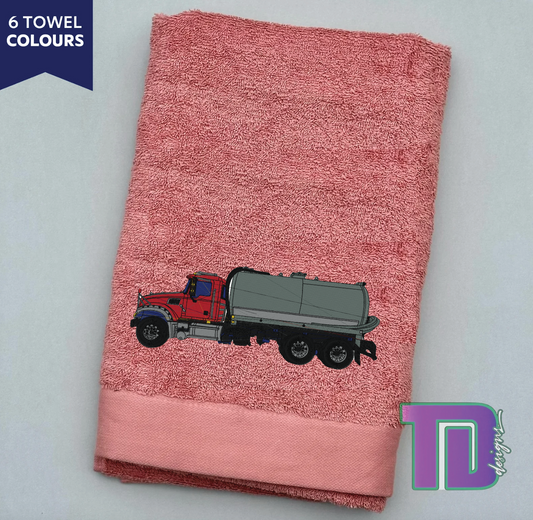 Water Vac truck truck Embroidered Bath Sheet Towel