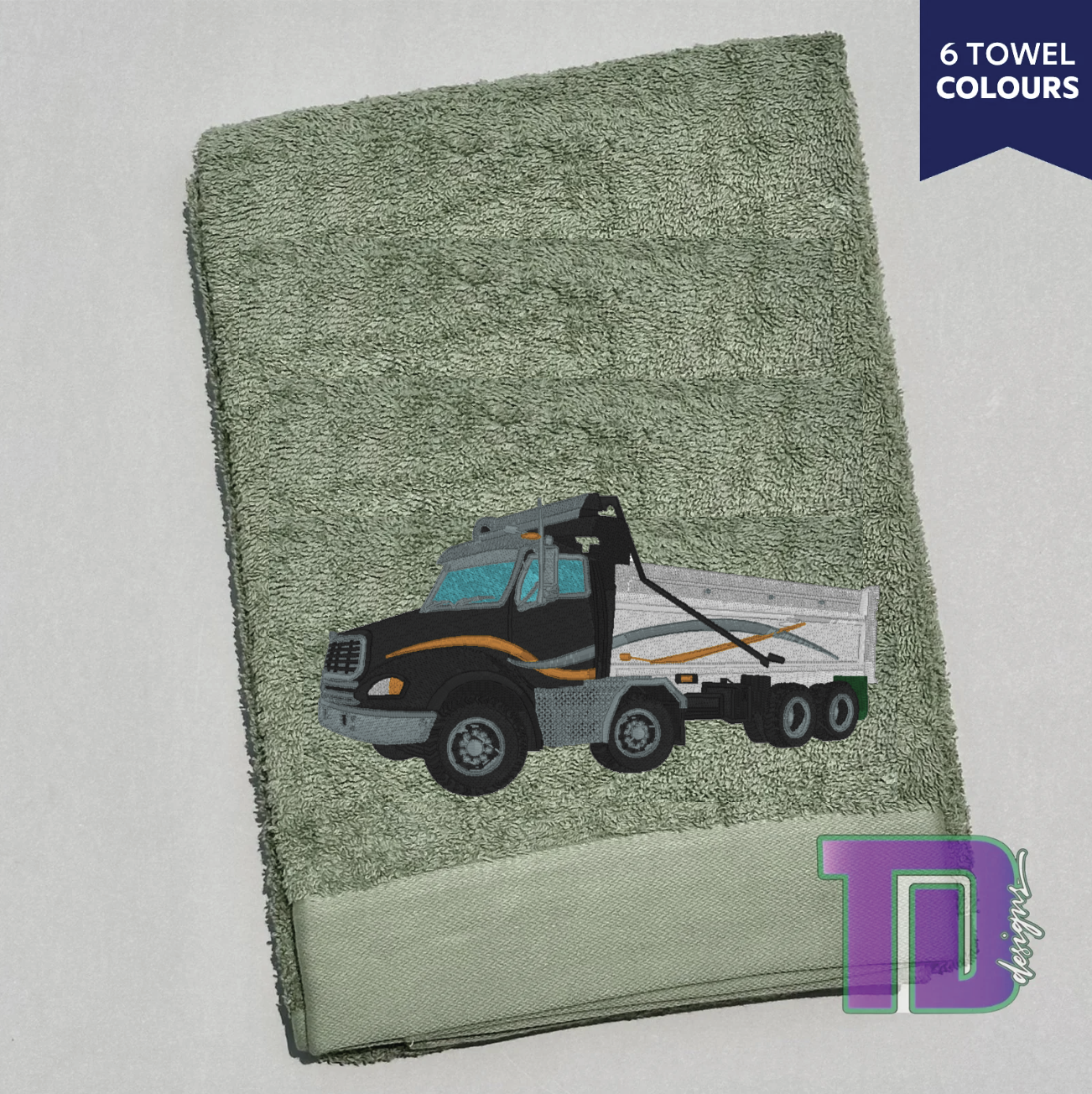 Freightliner 8 wheel tipper truck Embroidered Bath Sheet Towel