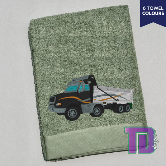 Freightliner 8 wheel tipper truck Embroidered Bath Sheet Towel