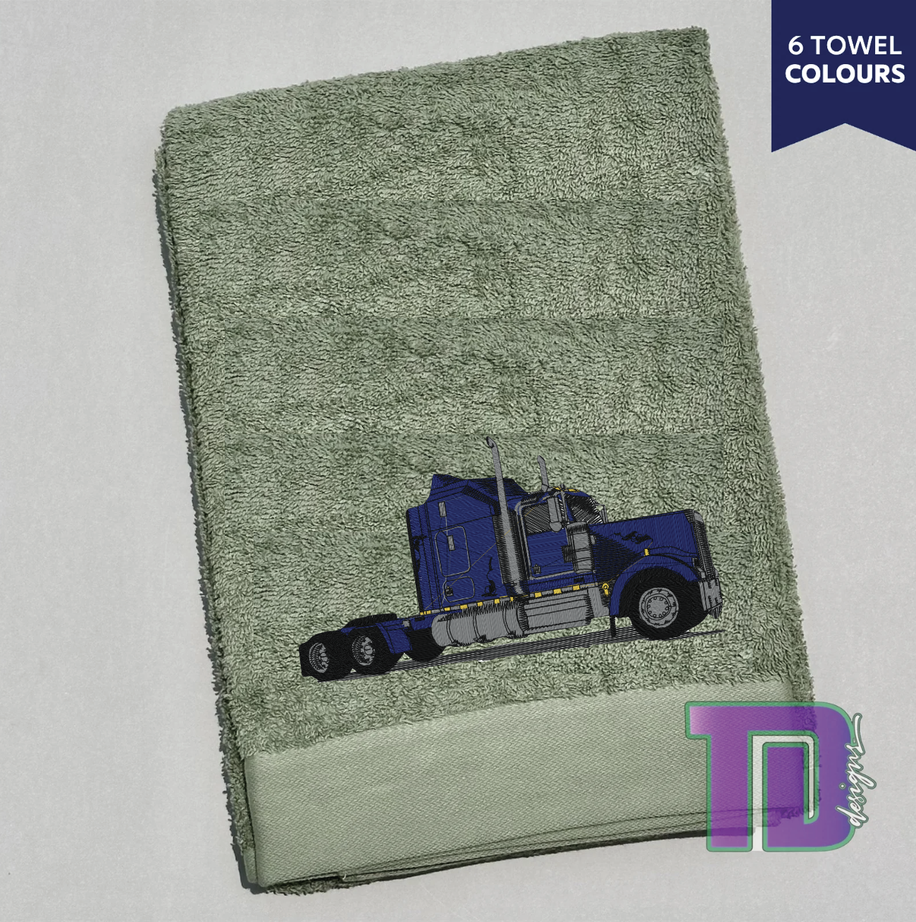 Kenworth 909 9oh truck Embroidered Bath Sheet Towel