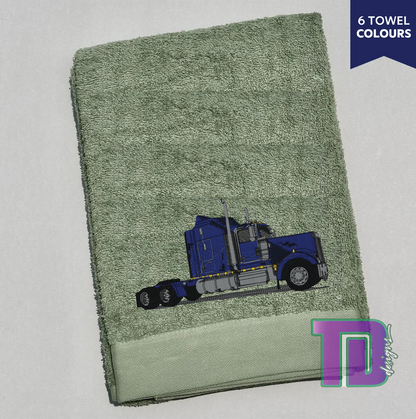 Kenworth 909 9oh truck Embroidered Bath Sheet Towel