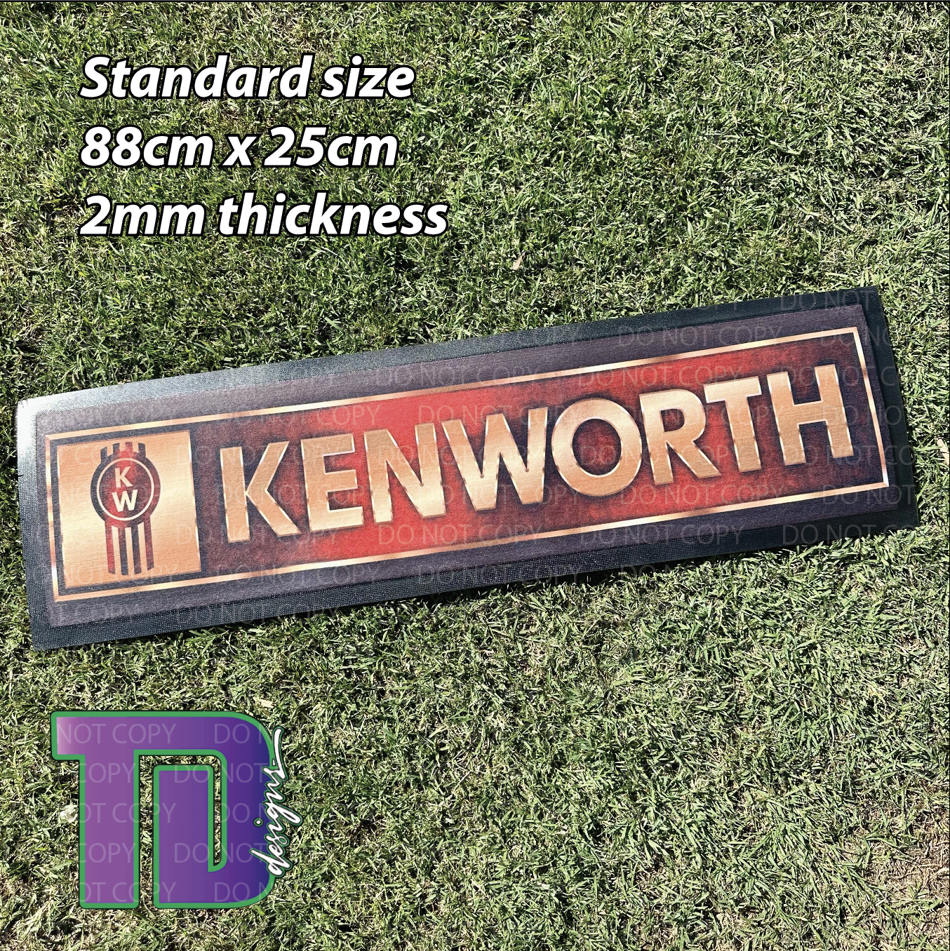 Kenworth red and gold Truck Bar Mat Runner