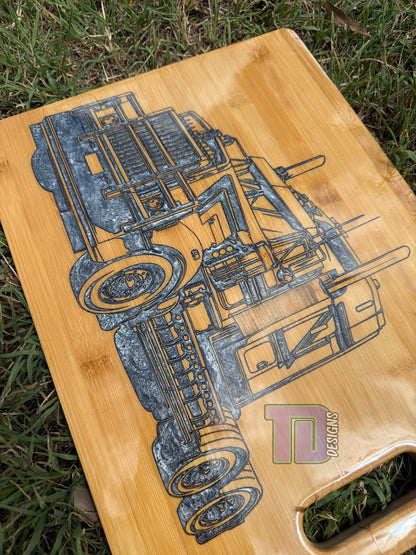 Kenworth truck epoxy serving chopping board