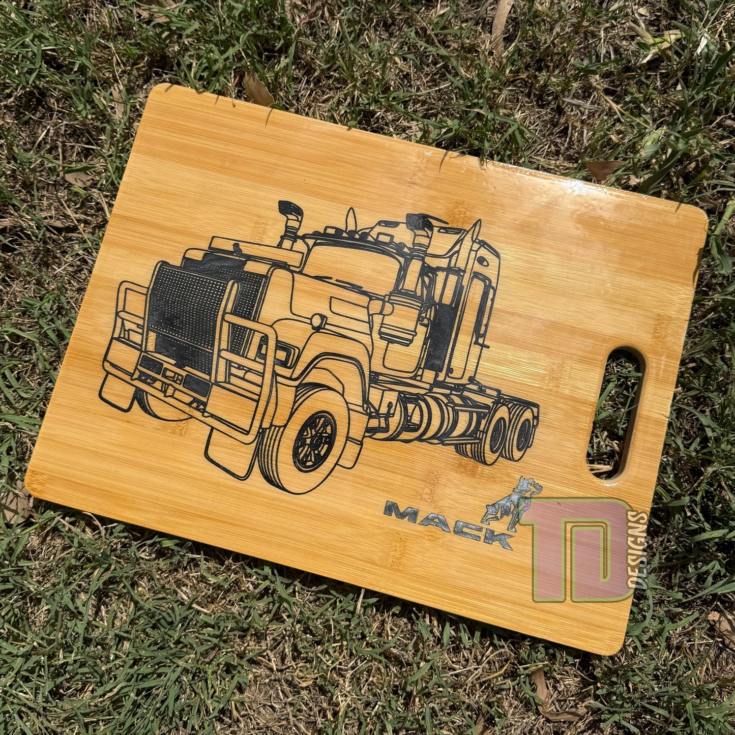 Mack truck epoxy serving charcuterie chopping board