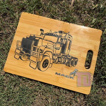 Mack truck epoxy serving charcuterie chopping board