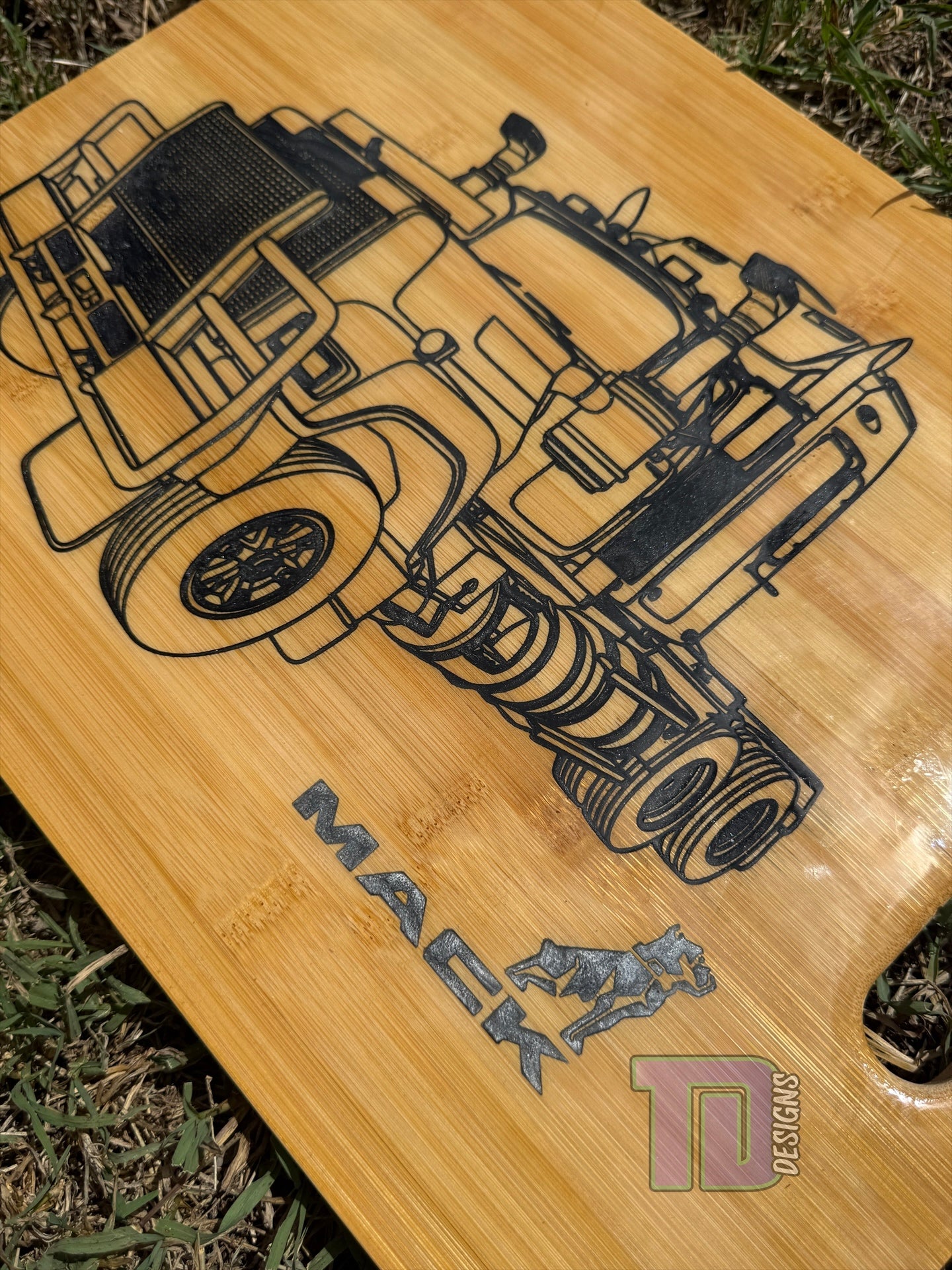 Mack truck epoxy serving charcuterie chopping board