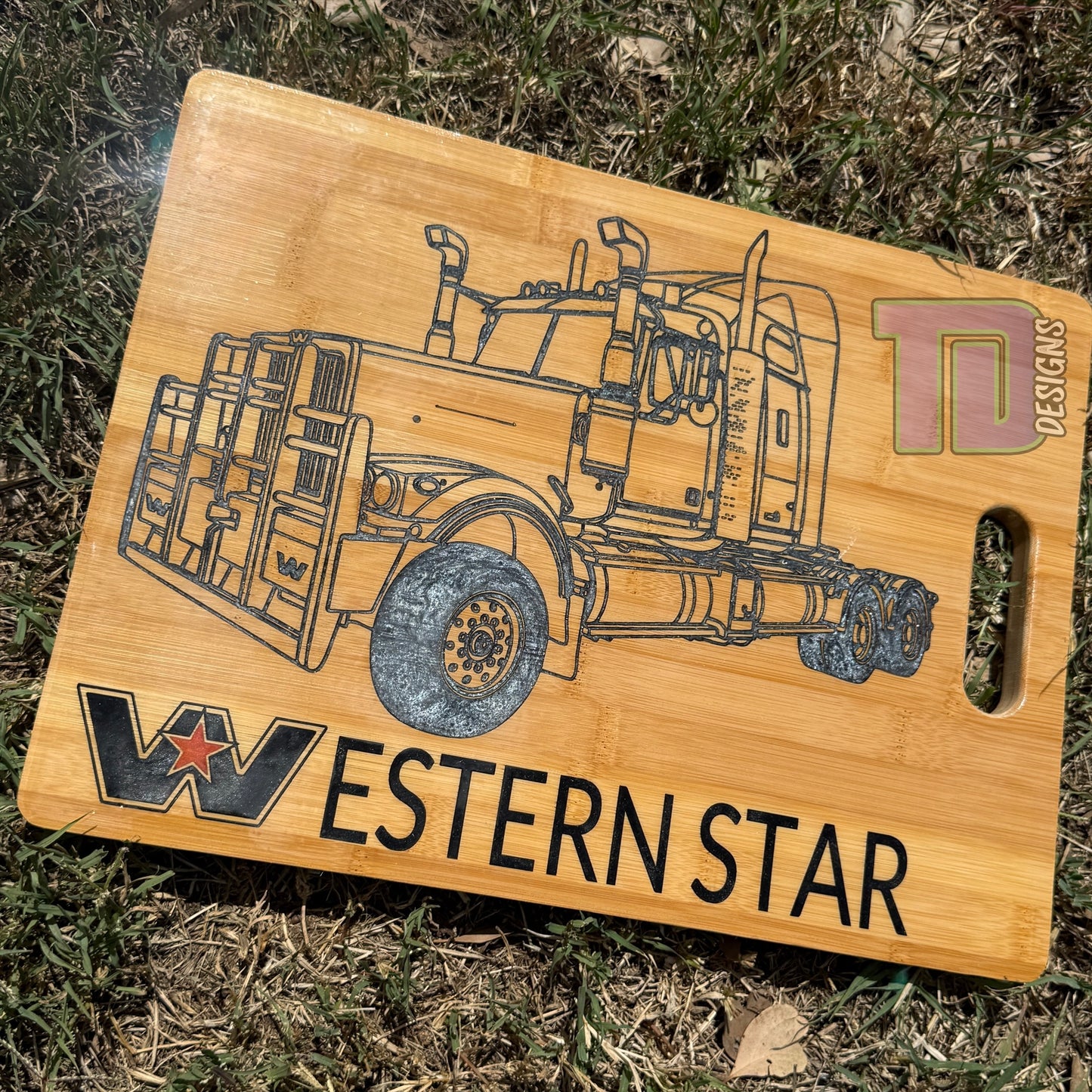 Western Star truck epoxy serving chopping board