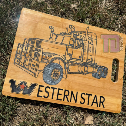 Western Star truck epoxy serving chopping board