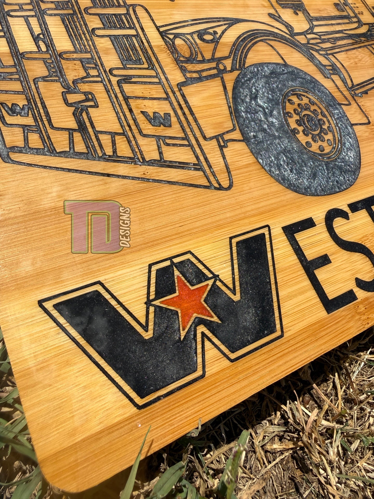 Western Star truck epoxy serving chopping board