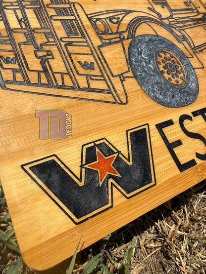 Western Star truck epoxy serving chopping board