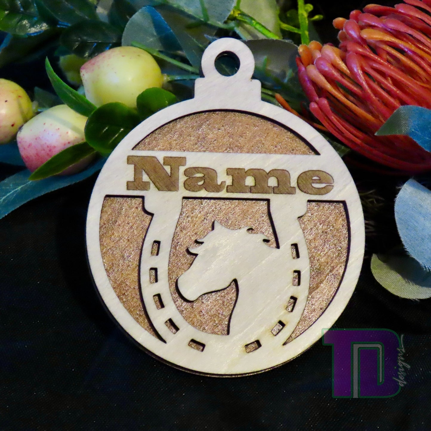 Horse head shoe Personalised Christmas Tree Ornament