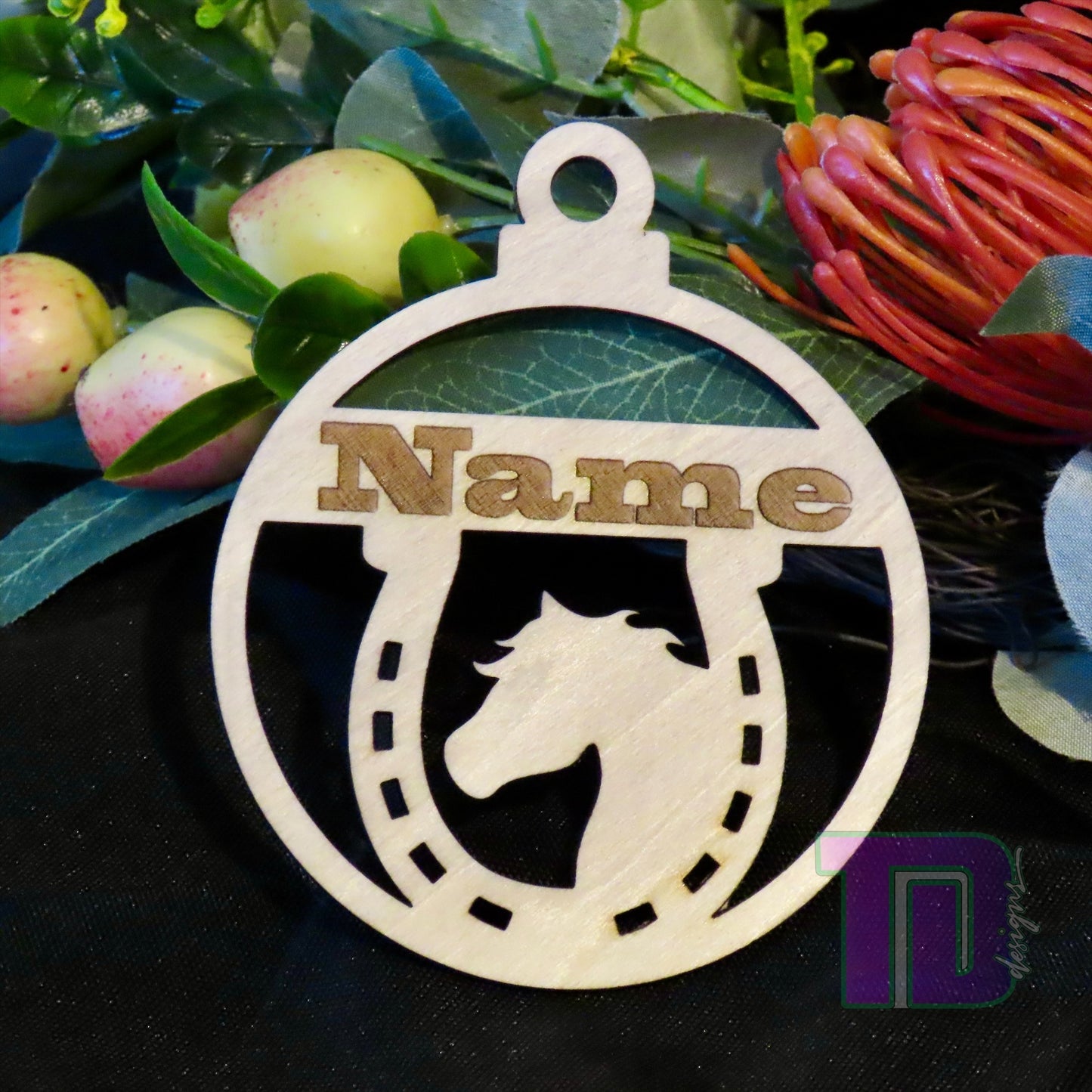 Horse head shoe Personalised Christmas Tree Ornament