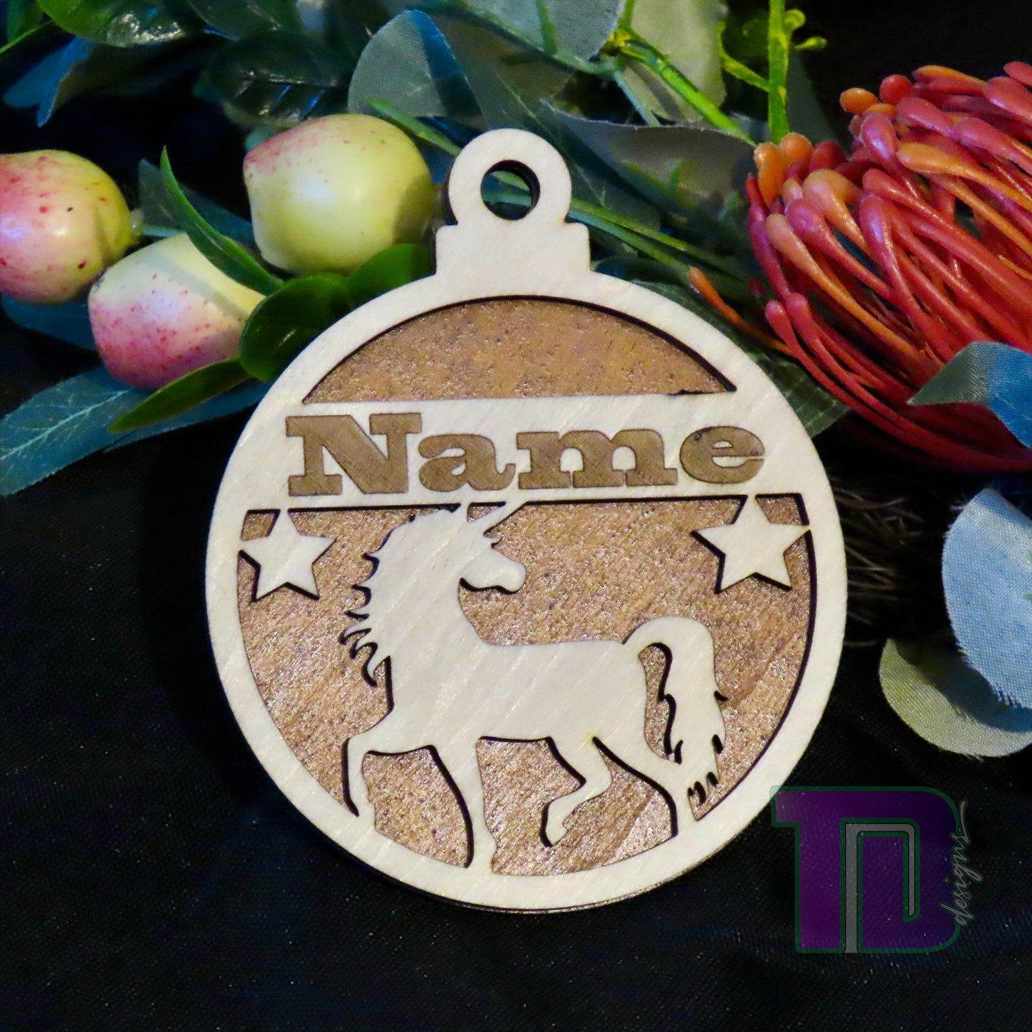 Unicorn Personalised Christmas Tree Ornament