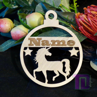 Unicorn Personalised Christmas Tree Ornament