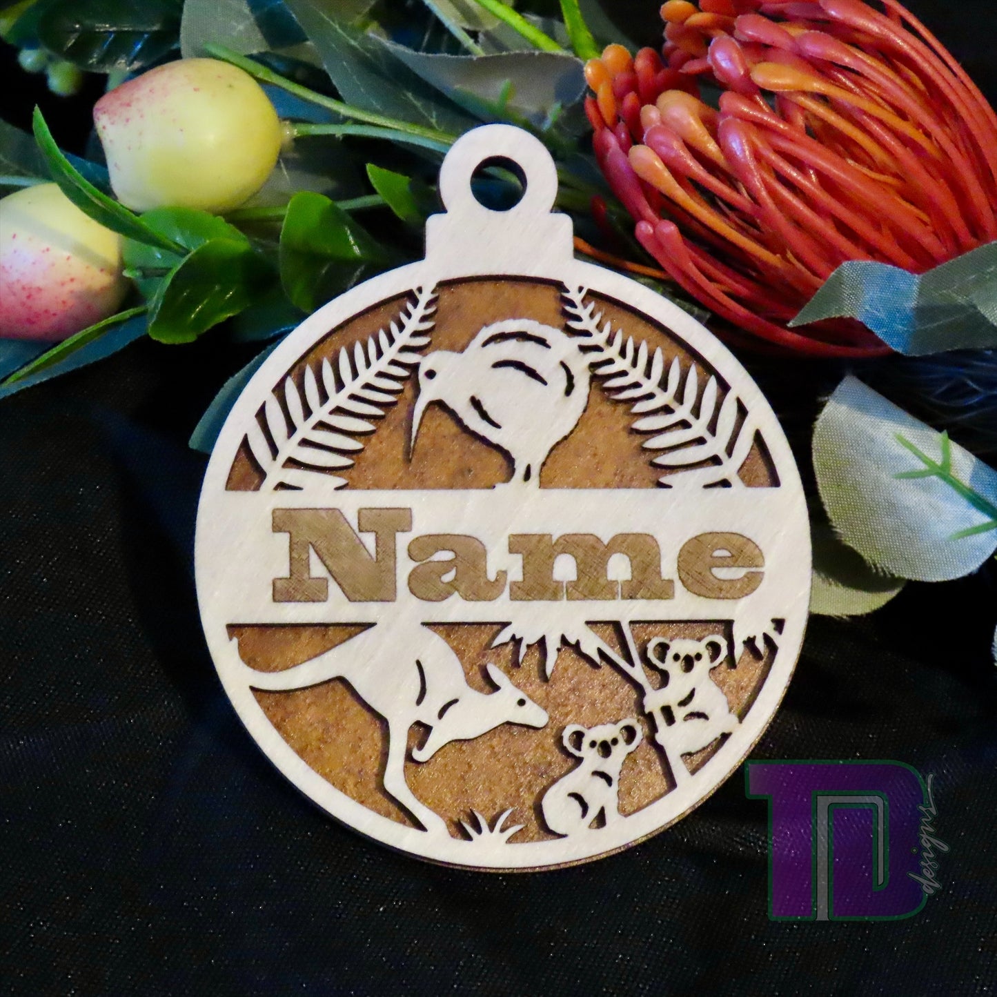 New Zealand Australia Personalised Christmas Tree Ornament