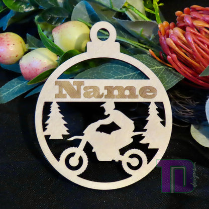 Motor bike motocross Personalised Christmas Tree Ornament