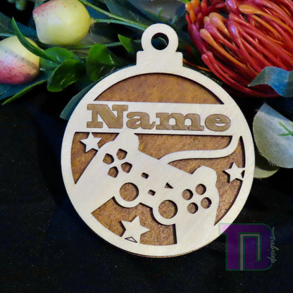 Gamer gaming Personalised Christmas Tree Ornament